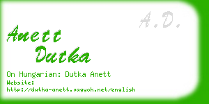 anett dutka business card